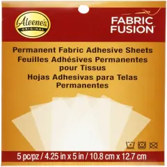 Aleene's Fabric Fusion Permanent Fabric Adhesive Sheets 5/Pk-4.25"X5"