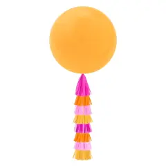Jumbo Balloon & Tassel Tail - Pink Grapefruit (Pink & Orange)