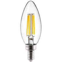 Sunlite 4w LED Filament Chandelier 27K Warm White Candelabra Base Dimmable Bulb