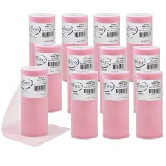 Pack of 12 Decorative Matte Tulle Spool of 6 Inch X 25 Yards Pink