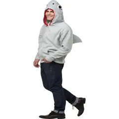 Adult's Classic Gray Shark Hoodie Costume