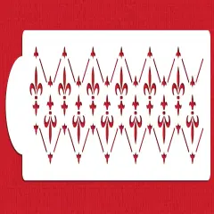 Majestic Fleur de Lis Cake Stencil Side | Cake Decorating Tools | Baking Stencils for Royal Icing, Airbrush, Dusting Powder | Reusable Plastic Food Grade Stencil for Cakes | Easy to Use & Clean Cake Stencil | C966 by Designer Stencils