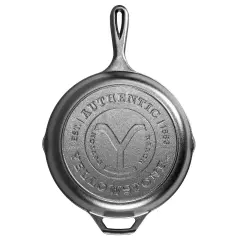 Lodge Yellowstone Cast Iron Skillet, 10.25 inch diameter with Y Design, Pre-seasoned and Made in USA