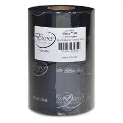 Decorative Matte Tulle Spool of 6 inch X 100 yards Black