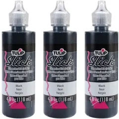 Multipack of 3 - Tulip Dimensional Fabric Paint 4oz-Slick - Black