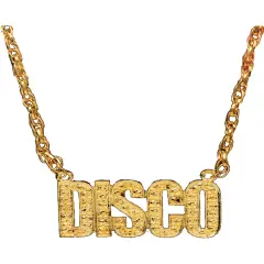 Funky 70s Gold Disco Chain Necklace Costume Accessory