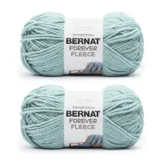 Bernat Forever Fleece Dark Eucalyptus Yarn - 2 Pack of 280g/9.9oz - Polyester - 6 Super Bulky - 194 Yards - Knitting/Crochet