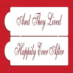 Happily Ever After Cake Stencil | C943 by Designer Stencils | Cake Decorating Tools | Baking Stencils for Royal Icing, Airbrush, Dusting Powder | Reusable Plastic Food Grade Stencil for Cakes | Easy to Use & Clean Cake Stencil