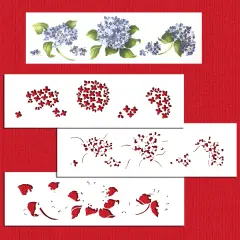Multi-Layer Painted Hydrangeas Cake Stencil | C936 by Designer Stencils | Stencils for Royal Icing, Airbrush, Dusting Powder |