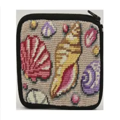 Coin Purse - Shell - Needlepoint Kit Multicolor