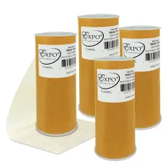 Pack of 4 Decorative Matte Tulle Spool of 6 Inch X 25 Yards Gold