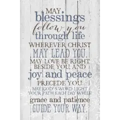 Dexsa May Blessings Follow You&hellip;New Horizons Wood Plaque with Easel