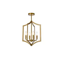 Kiera 4 lights pendant in brass