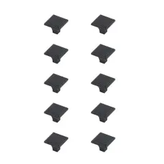Wilow 1" Matte Black Square Knob Multipack (Set of 10)