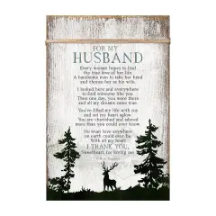 Dexsa For My Husband Wood Plaque with Easel and Wall Hanger 6"x9"