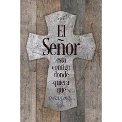 Dexsa El Se&ntilde;or Est&aacute; Contigo - The Lord is with you - Inspirational Saying in Spanish 6x9 Wood Plaque with Easel and Wall Hanger