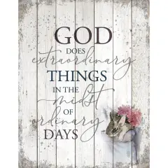 Dexsa God Does Extraordinary Wood Plaque 11.75"x15"