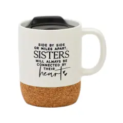 Dexsa Side By Side..Sisters Designer Cork Bottom Mug with Lid - 14 oz