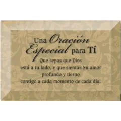 Dexsa Una Oraci&oacute;n Especial - A Special Prayer - Inspirational Saying in Spanish 4"x6" Glass Plaque with Easel