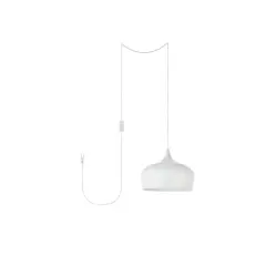 Nora 1 Light white plug-in pendant