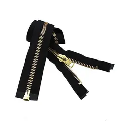 #10 Extra Heavy Jacket Separating Zipper - YKK Brass Metal Separating - Color Black - Made in The United States - Choose Your Length (14" Inches)