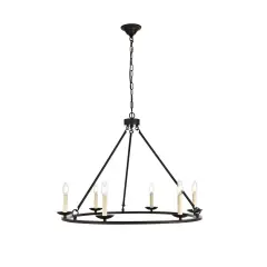 Maine Collection Chandelier D32.4 H23.25 Lt:6 Black Finish