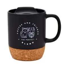 Dexsa Coffee And Friends Designer Cork Bottom Mug with Lid - 14 oz