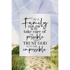 Dexsa As A Family Our Job Wood Plaque with Easel and Wall Hanger 6"x9"