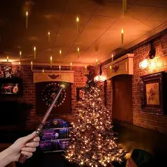Halloween Decorations - Floating LED Candles with Wand Remote Control - Witch Wizard Gifts Christmas Decor for Indoor Home Room Classroom Bedroom Party (with Wand Remote)