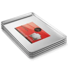 Last Confection 18" x 26" Commercial Grade Baking Sheet Pans, Aluminum Full-Size Rimmed Cookie Sheet Trays