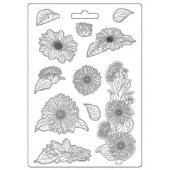 Stamperia Soft Maxi Mould A4-Sunflower Art