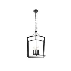 Janet 4 lights pendant in black