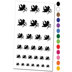 Cupid with Arrow Hearts Valentine's Day Silhouette Temporary Tattoo Water Resistant Fake Body Art Set Collection Purple