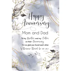 Dexsa Happy Anniversary Mom And Dad Inspirational Wood Plaque 6 inches x 9 inches