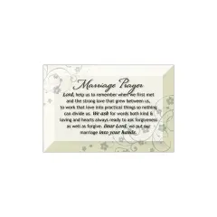 Dexsa Marriage Prayer Beveled Glass Plaque with Easel