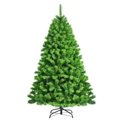 Snow Flocked Artificial Christmas Tree with Metal Stand