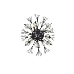 Vera 19 inch crystal starburst wall sconce in black