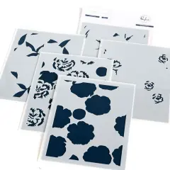 Pinkfresh Studio Stencils 4.25"X5.25" 5/Pkg-Pretty Blossoms