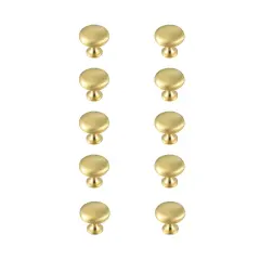 Cadon 1.2" Diameter Brushed Gold Mushroom Knob Multipack (Set of 10)