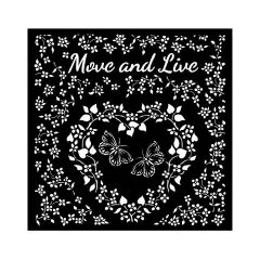 Stamperia Stencil 7"X7"-Sunflower Art Move And Live Heart