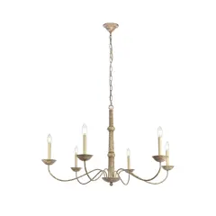 Merritt Collection Chandelier D39.8 H24 Lt:6 Weathered Dove Finish