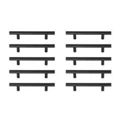 Quinn 4" Center to Center Matte Black Bar Pull Multipack (set of 10)