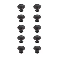 Logyn 1.3" Diameter Oil-rubbed Bronze Mushroom Knob Multipack (Set of 10)