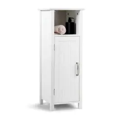 Bathroom Adjustable Shelf Floor Storage Cabinet with Door