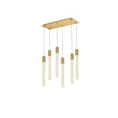 Weston 6 lights pendant in satin gold