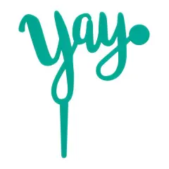 Yay Plastic Candle Holder Cake Topper, 1ct Teal