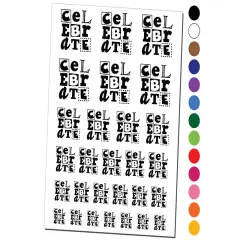 Celebrate Fun Text Temporary Tattoo Water Resistant Fake Body Art Set Collection Black