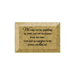 Dexsa Sisters In Heart Beveled Glass Plaque with Easel