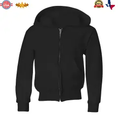 Youth Full-Zip Hooded Sweatshirt | RADYAN&reg; Black