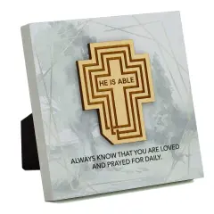 Dexsa He Is Able Meadow Wood Plaque 6 inches x 6 inches